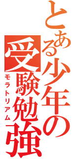 とある少年の受験勉強（モラトリアム）