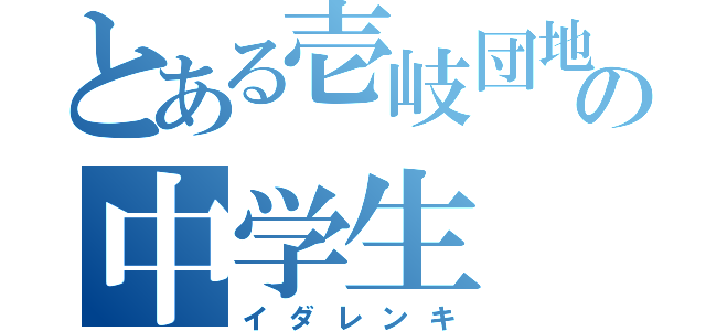 とある壱岐団地の中学生（イダレンキ）