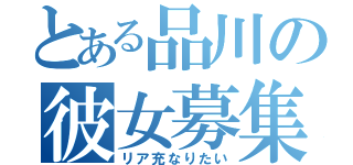 とある品川の彼女募集（リア充なりたい）