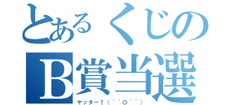 とあるくじのＢ賞当選（ヤッター↑（＾｀Ｏ´＾））