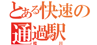 とある快速の通過駅（桂川）