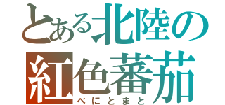 とある北陸の紅色蕃茄（べにとまと）