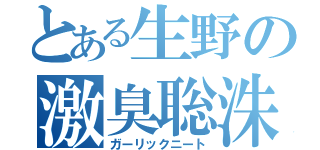 とある生野の激臭聡洙（ガーリックニート）