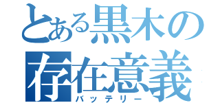 とある黒木の存在意義（バッテリー）