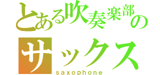 とある吹奏楽部のサックスパート（ｓａｘｏｐｈｏｎｅ）