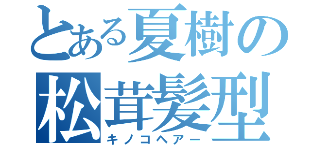 とある夏樹の松茸髪型（キノコヘアー）