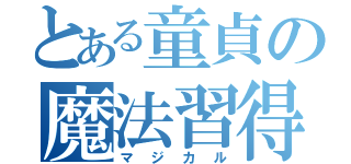 とある童貞の魔法習得（マジカル）