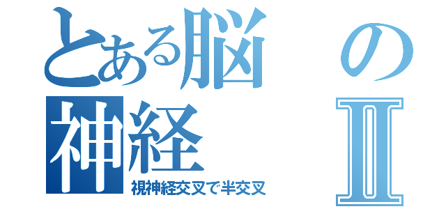 とある脳の神経Ⅱ（視神経交叉で半交叉）