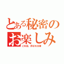 とある秘密のお楽しみ（これ位、許される筈）