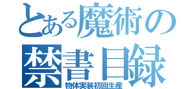 とある魔術の禁書目録（物体実装初回生産）