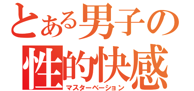 とある男子の性的快感（マスターベーション）