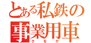 とある私鉄の事業用車（クモヤ）