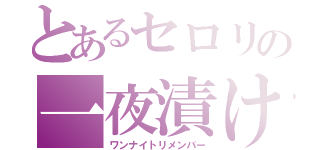 とあるセロリの一夜漬け（ワンナイトリメンバー）