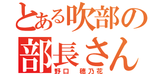 とある吹部の部長さん（野口 穂乃花）