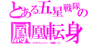 とある五星戦隊の鳳凰転身（ホウオウレンジャー　天風星　リン）