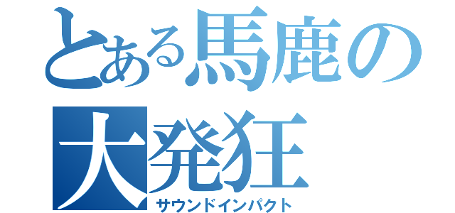 とある馬鹿の大発狂（サウンドインパクト）