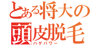 とある将大の頭皮脱毛（ハゲパワー ）