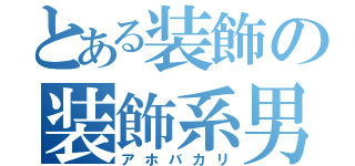 とある装飾の装飾系男子（アホバカリ）