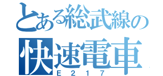 とある総武線の快速電車（Ｅ２１７）