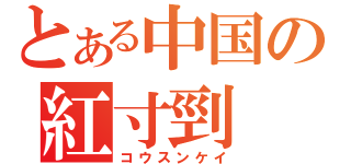 とある中国の紅寸剄（コウスンケイ）