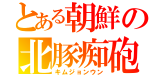 とある朝鮮の北豚痴砲（キムジョンウン）