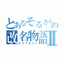 とあるそるさんの改名物語Ⅱ（どうでもいい）