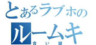 とあるラブホのルームキー（合い鍵）