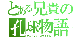 とある兄貴の孔球物語（２５０ｙａｒｄマグナム）