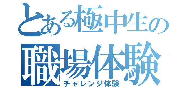 とある極中生の職場体験（チャレンジ体験）