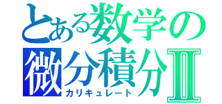 とある数学の微分積分Ⅱ（カリキュレート）