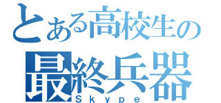 とある高校生の最終兵器（Ｓｋｙｐｅ）