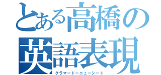 とある高橋の英語表現（グラマードーニューシート）