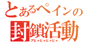 とあるペインの封鎖活動（アヒャヒャヒャヒャ）