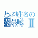 とある姓名の蒋晨曦Ⅱ（インデックス）