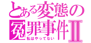 とある変態の冤罪事件Ⅱ（私はやってない）