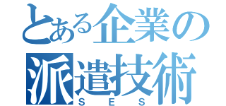 とある企業の派遣技術者（ＳＥＳ）