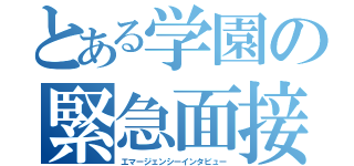 とある学園の緊急面接（エマージェンシーインタビュー）