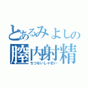 とあるみよしの膣内射精（ちつないしゃせい）