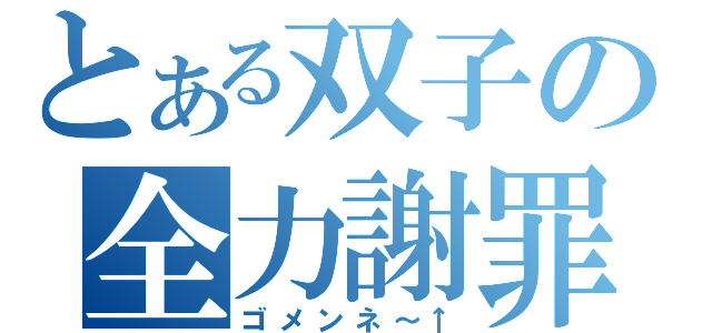 とある双子の全力謝罪（ゴメンネ～↑）