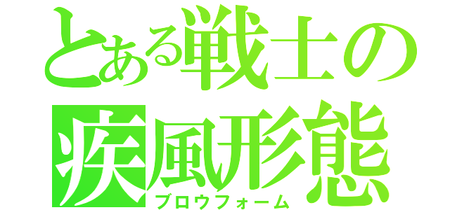 とある戦士の疾風形態（ブロウフォーム）