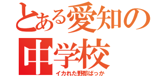 とある愛知の中学校（イカれた野郎ばっか）