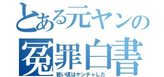 とある元ヤンの冤罪白書（若い頃はヤンチャした）