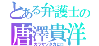 とある弁護士の唐澤貴洋（カラサワタカヒロ）