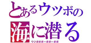 とあるウツボの海に潜る（ウツボボボーボボーボボ）