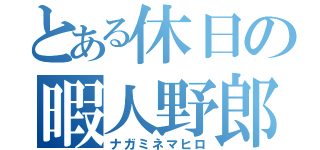 とある休日の暇人野郎（ナガミネマヒロ）