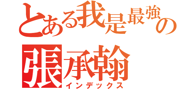 とある我是最強的の張承翰（インデックス）