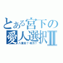 とある宮下の愛人選択Ⅱ（八重田？相方？）