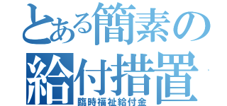 とある簡素の給付措置（臨時福祉給付金）