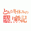 とある冬休みの撮り鉄記（遠征多し）