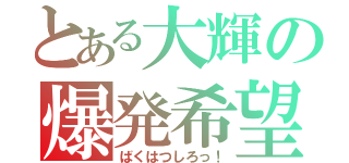 とある大輝の爆発希望（ばくはつしろっ！）